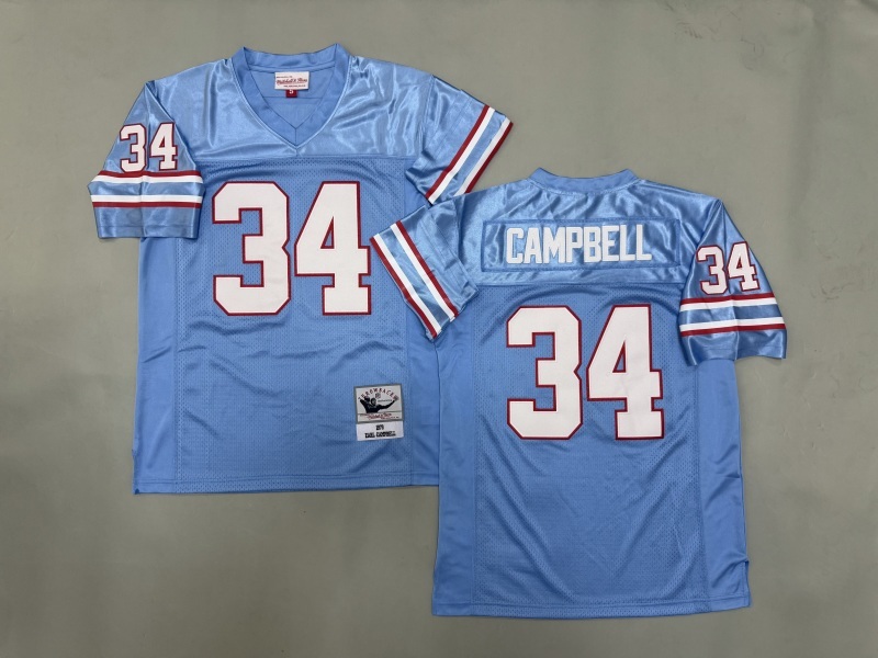 Men 2025 Tennessee Titans #34 Campbell Light blue Throwback Limited NFL Jersey style 001->tennessee titans->NFL Jersey